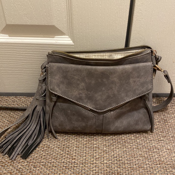 Francesca’s Gray Faux Suede Crossbody Bag - Picture 2 of 16